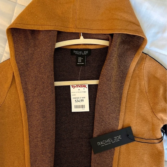 Rachel Zoe Womens XS Tan and Black Cardigan - Picture 3 of 6